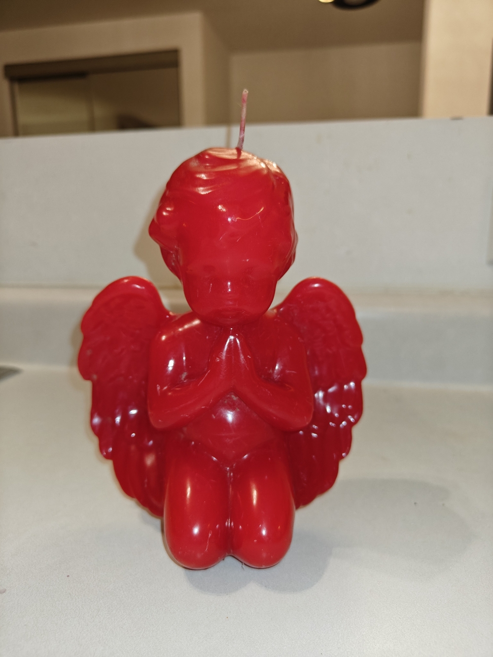 Red Wax Angel/Cherub Figurine Candle